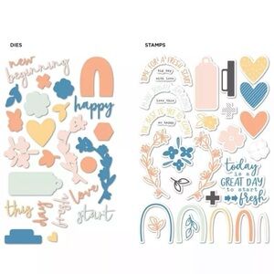 Colorful Craft Dies and Stamps Set